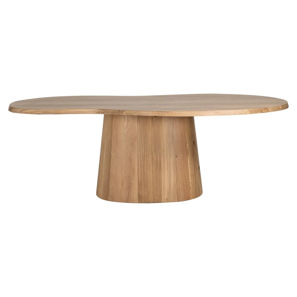 Richmond Interiors Riva Carved Natural Oak Wood Abstract Dining Table | 8 Seater