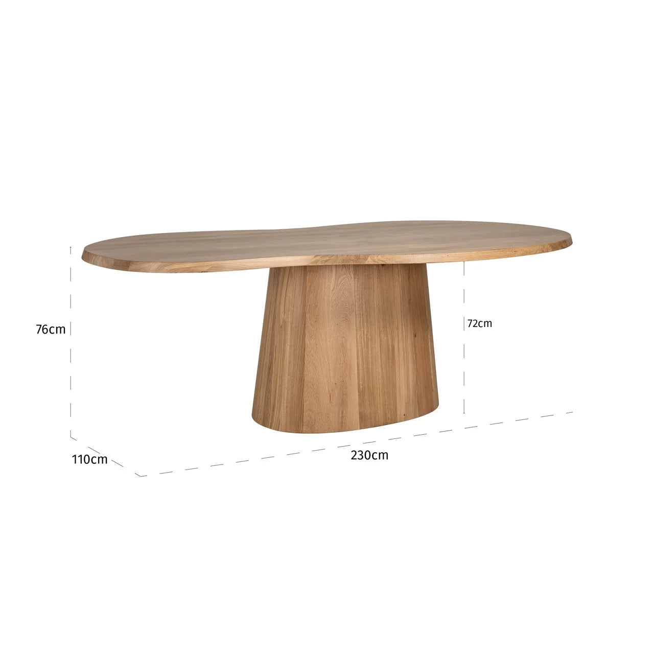Richmond Interiors Riva Carved Natural Oak Wood Abstract Dining Table | 8 Seater