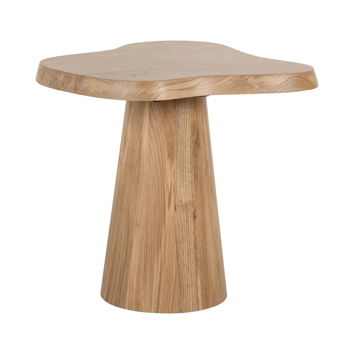 Richmond Interiors Riva Carved Natural Oak Wood Abstract Side Table
