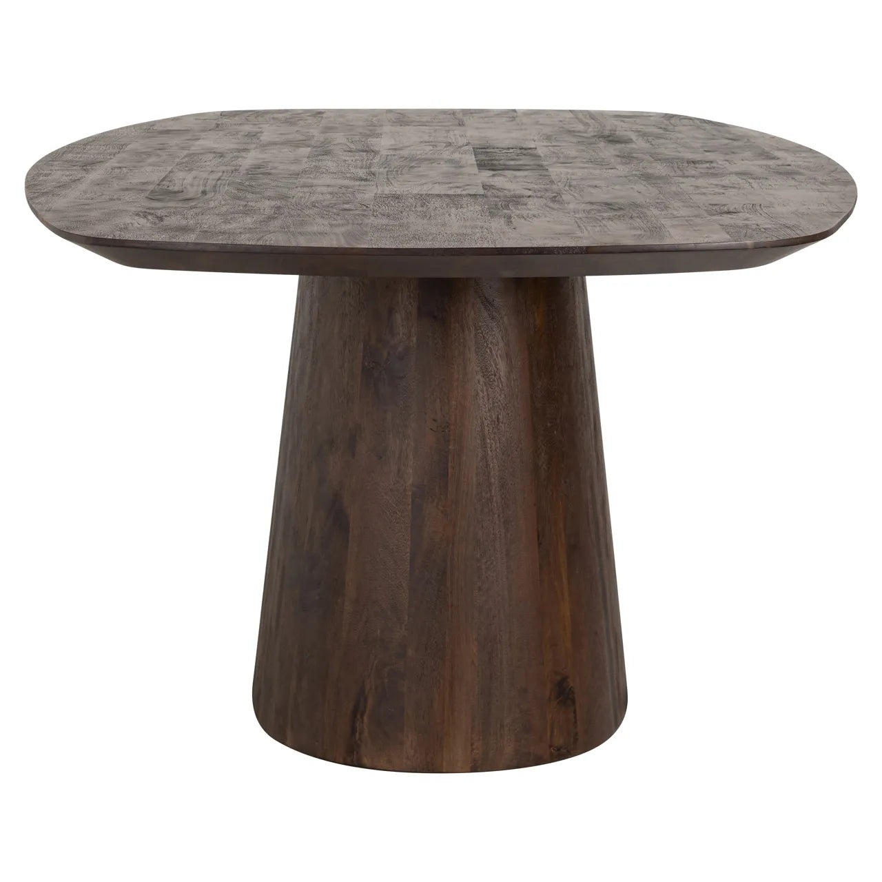Richmond Interiors Alix Danish Dark Brown Mango Wood Oval Dining Table | 8 Seater