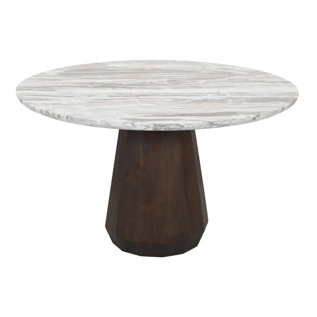 Richmond Interiors Oberoy Brown Marble Round Dining Table 130cm