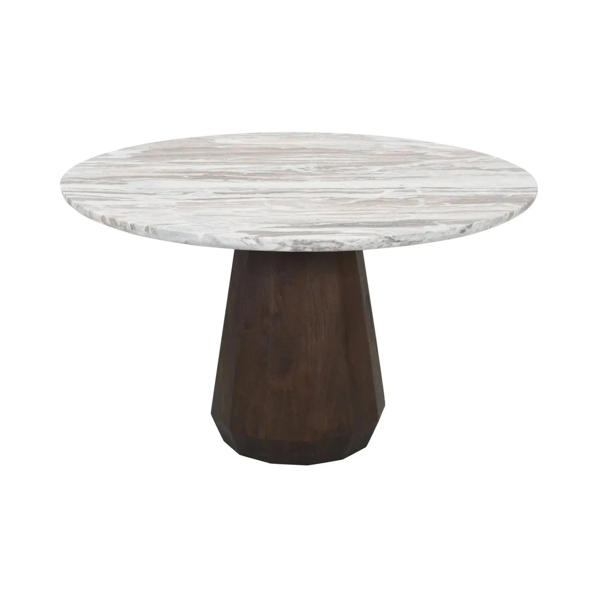 Richmond Interiors Oberoy Brown Marble Round Dining Table 130cm