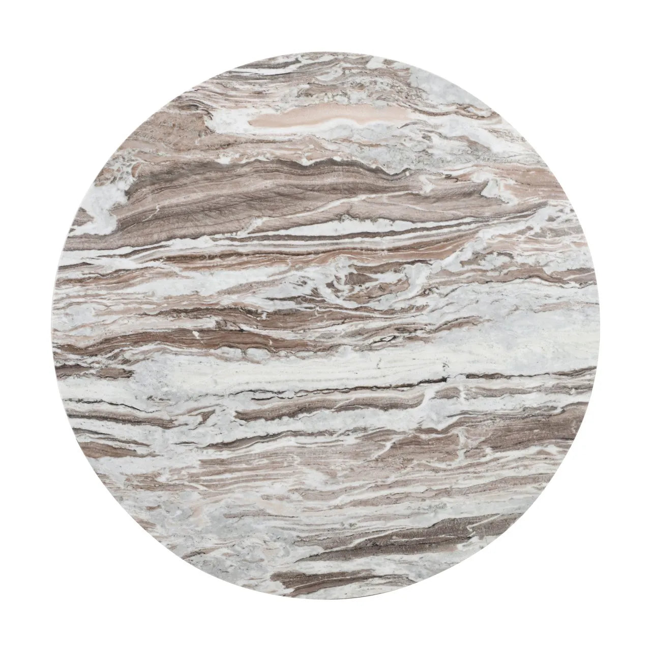 Richmond Interiors Oberoy Brown Marble Round Dining Table 130cm