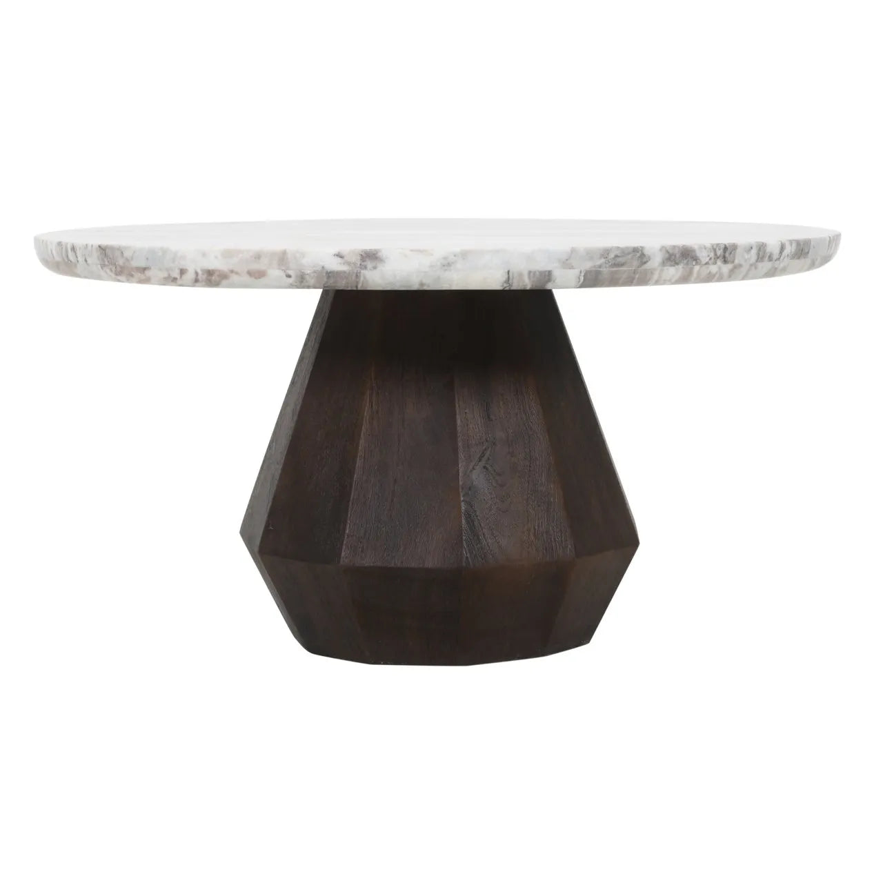 Richmond Interiors Oberoy Brown Marble Round Coffee Table 80cm