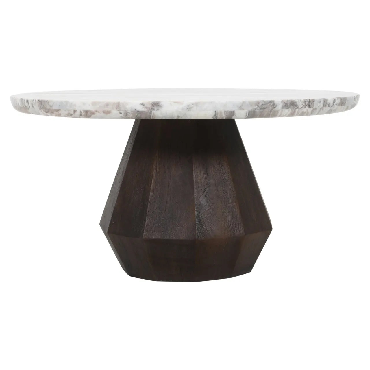 Richmond Interiors Oberoy Brown Marble Round Coffee Table 80cm