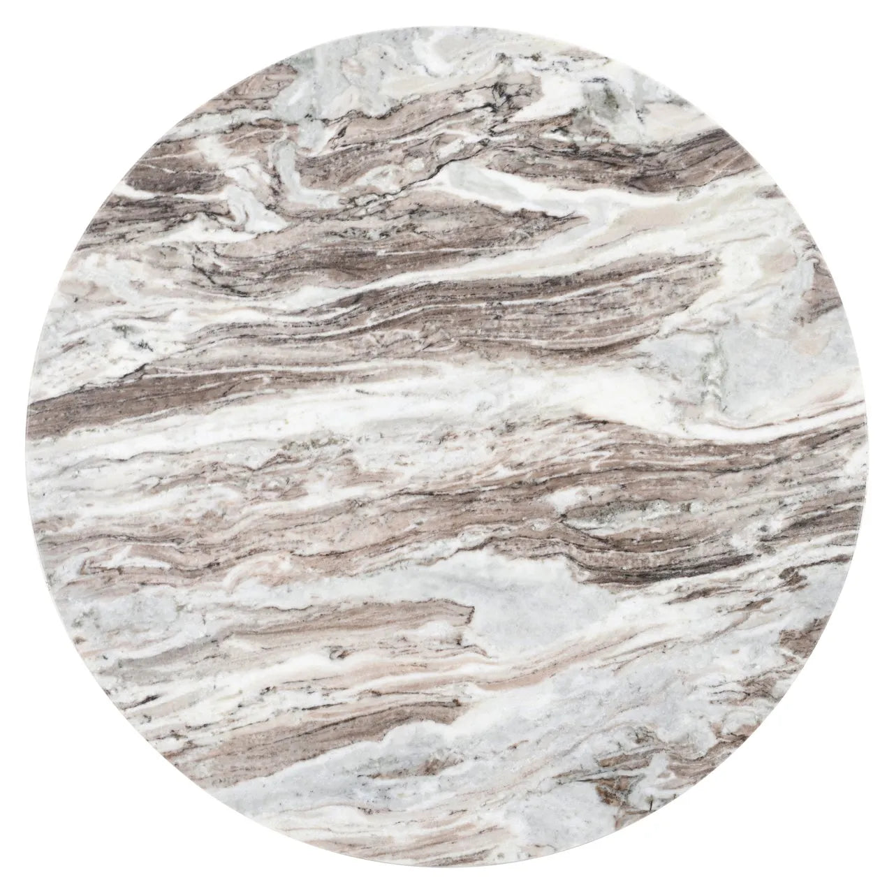 Richmond Interiors Oberoy Brown Marble Round Coffee Table 80cm