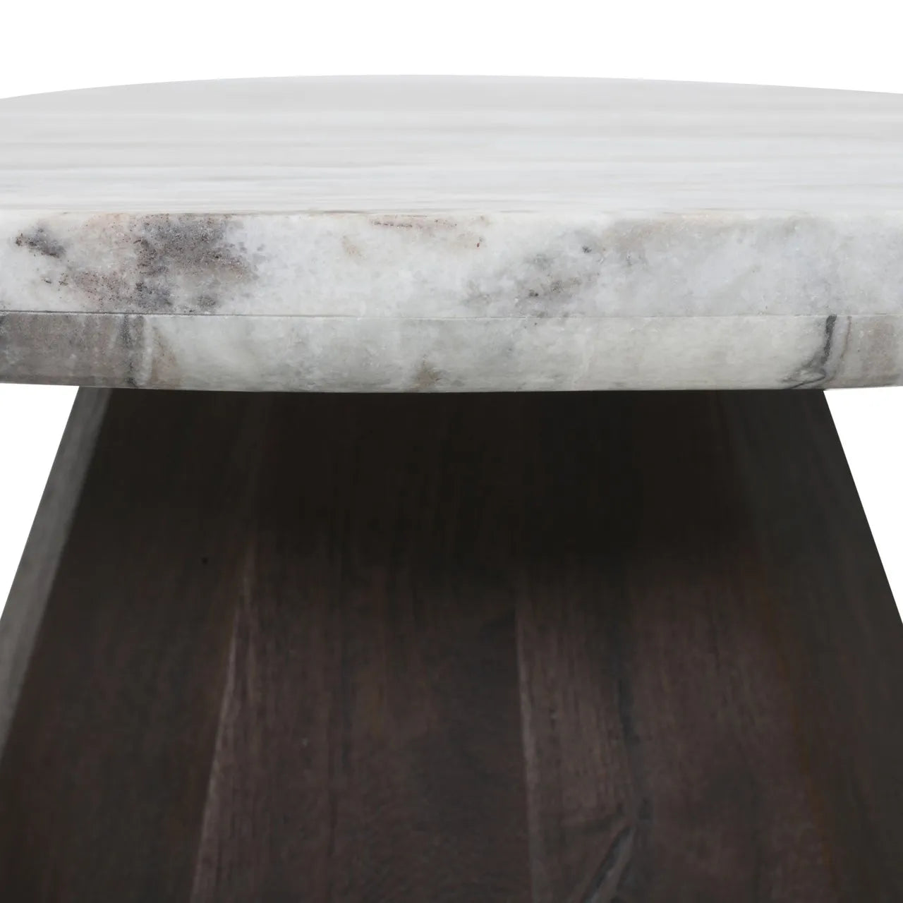 Richmond Interiors Oberoy Brown Marble Round Coffee Table 80cm