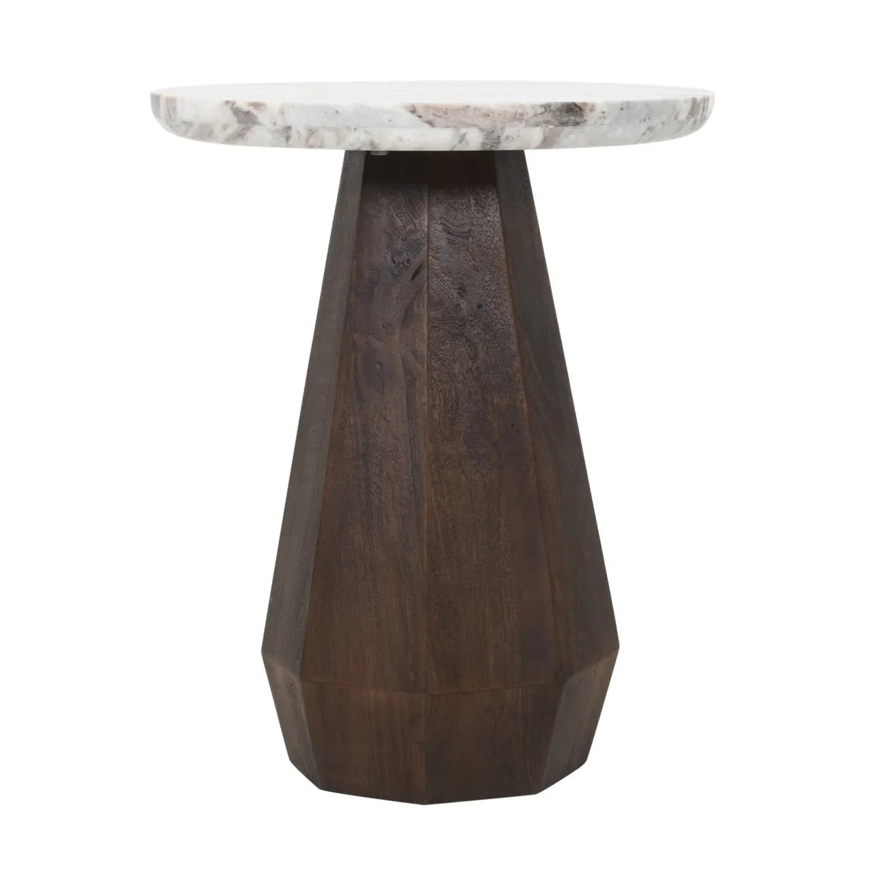 Richmond Interiors Oberoy Brown Marble Round Side Table