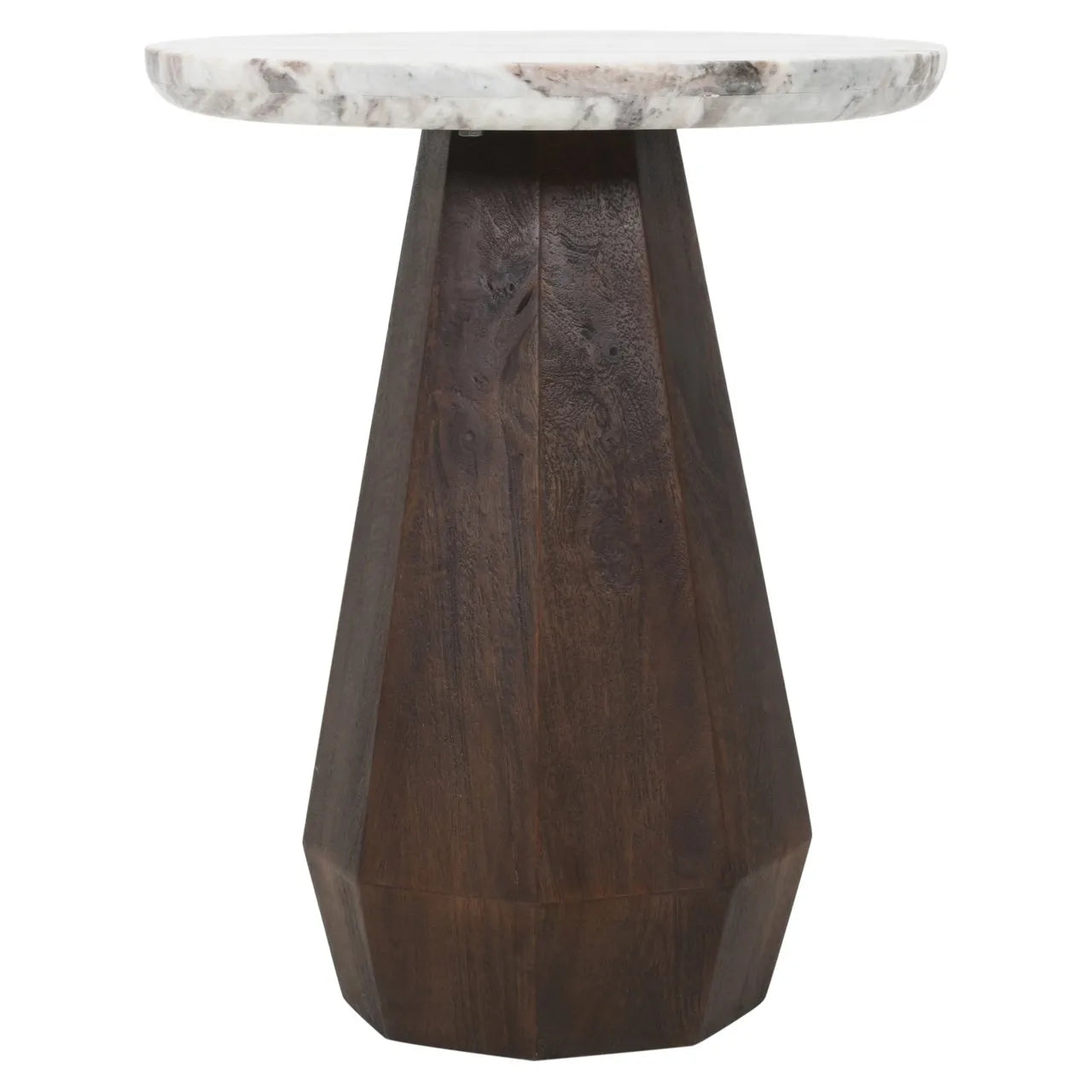 Richmond Interiors Oberoy Brown Marble Round Side Table