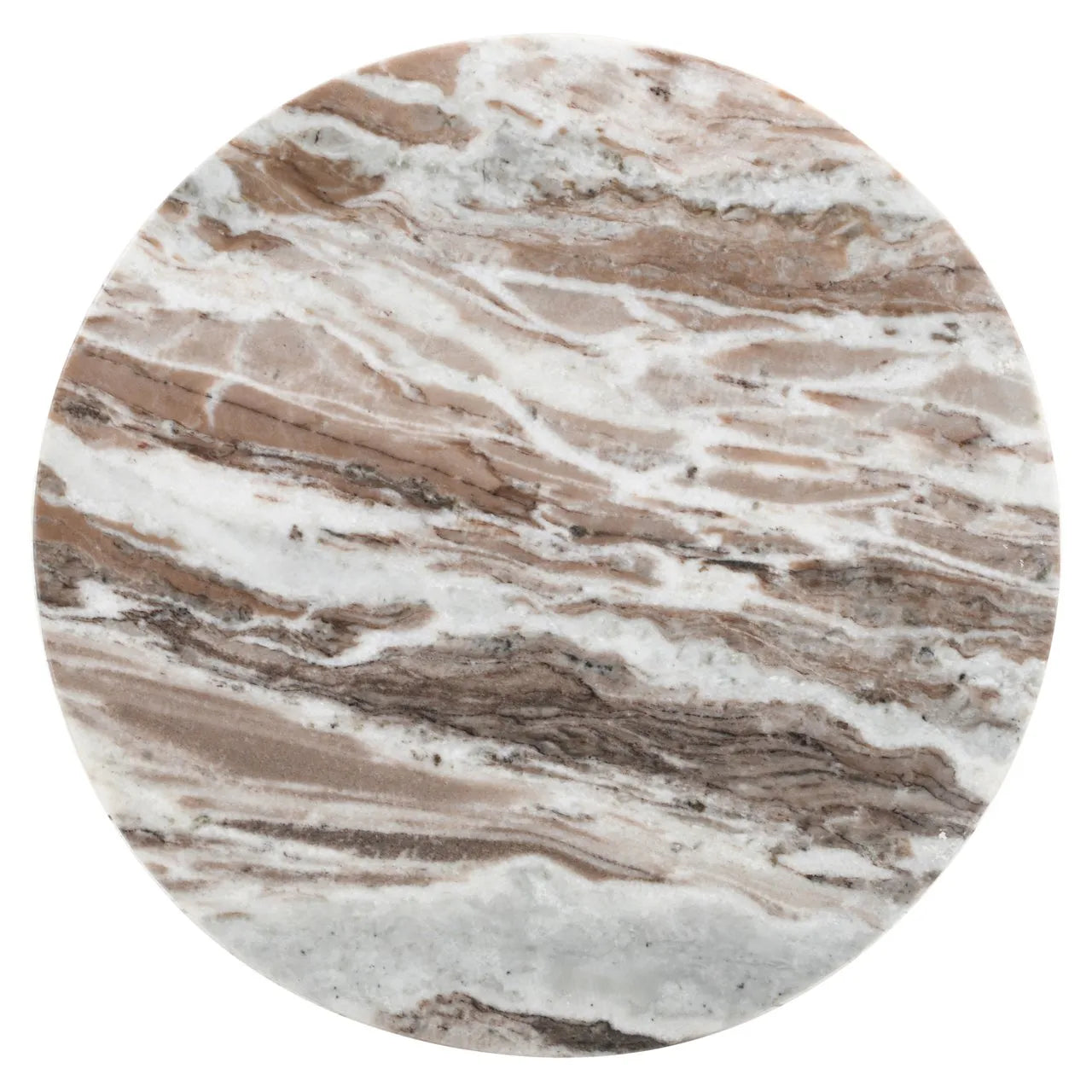 Richmond Interiors Oberoy Brown Marble Round Side Table