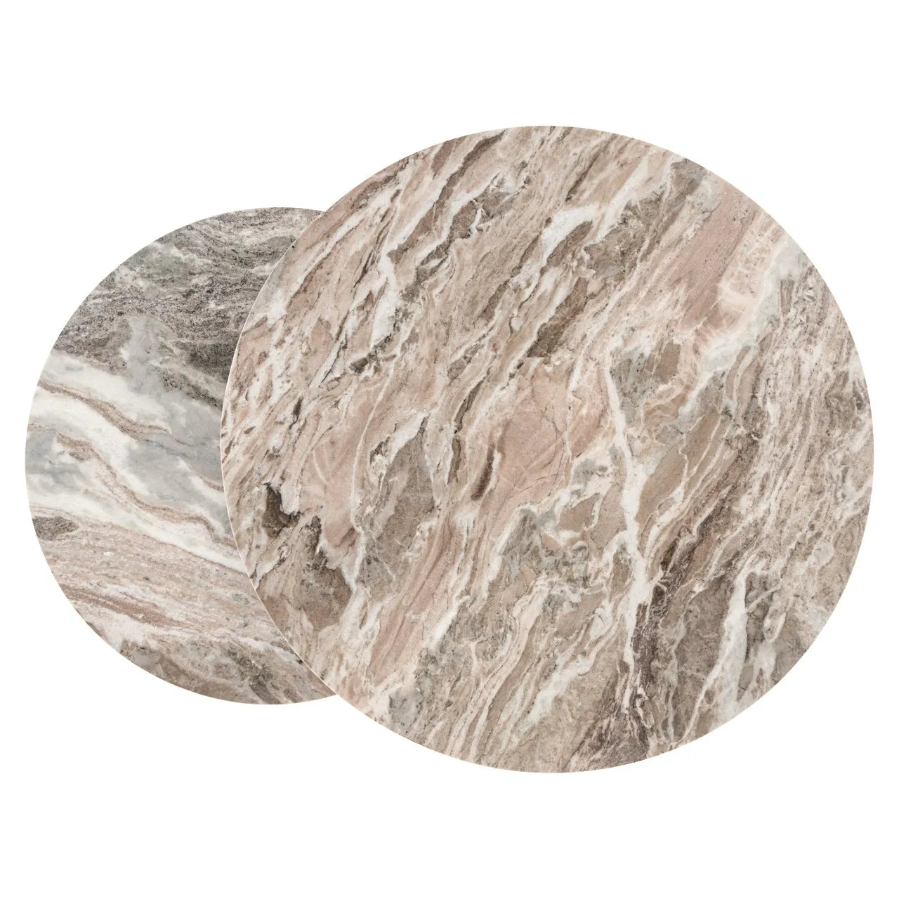 Richmond Interiors Fairfax Brown Marble Coffee Table Nest | Set Of 2