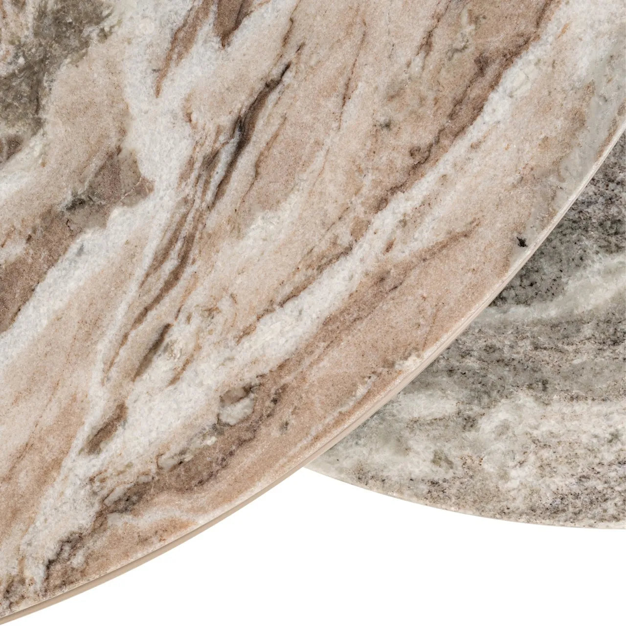Richmond Interiors Fairfax Brown Marble Coffee Table Nest | Set Of 2