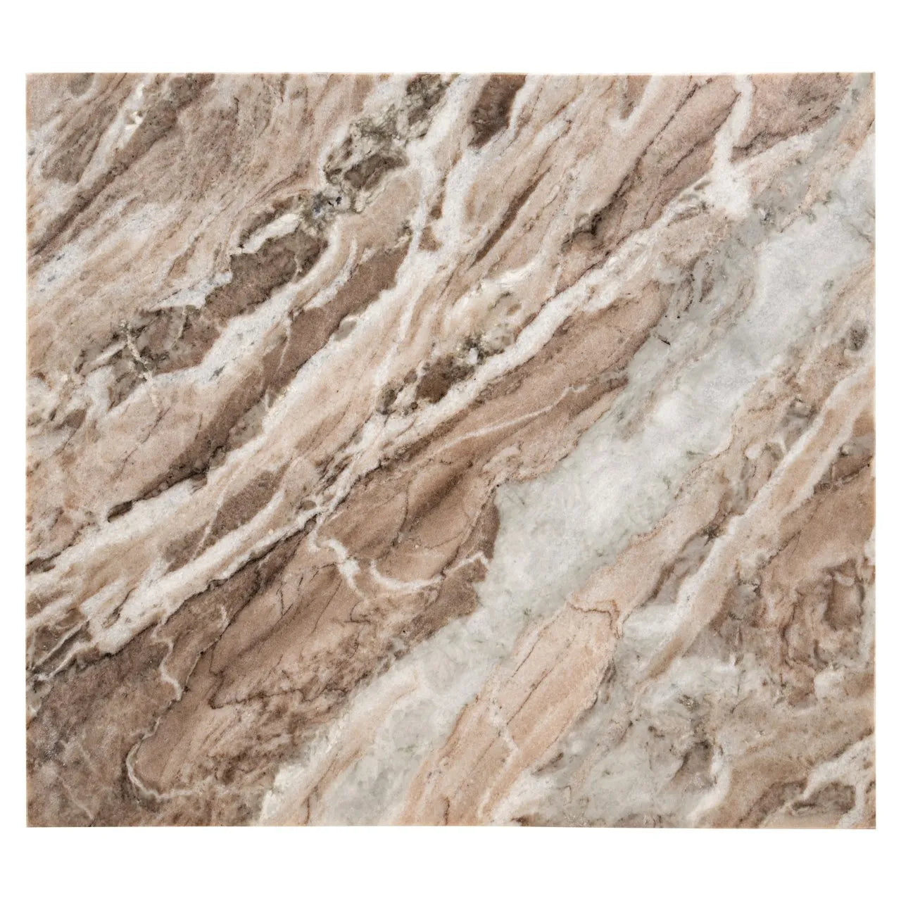Richmond Interiors Fairfax Brown Marble Square Side Table