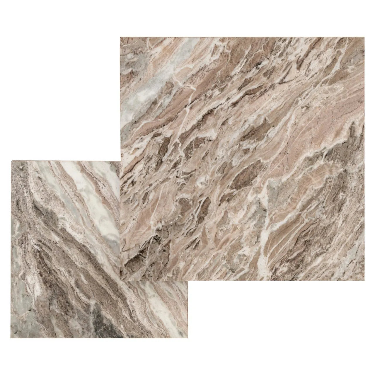 Richmond Interiors Rashford Greige Marble Coffee Table Nest | Set Of 2