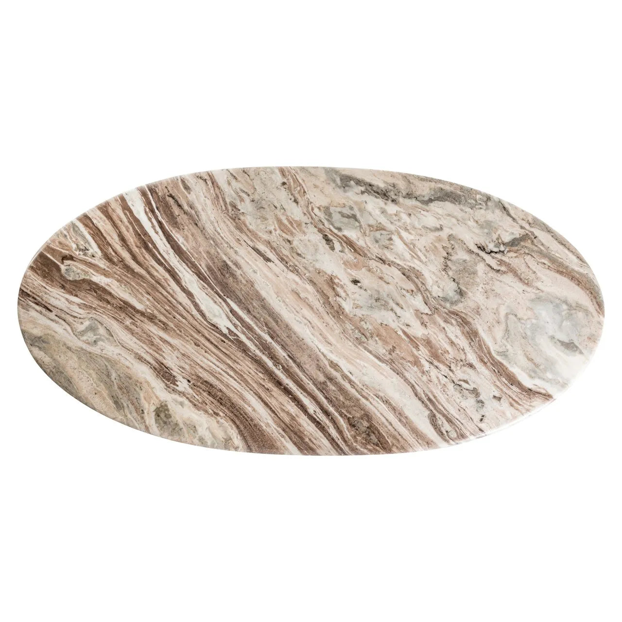 Richmond Interiors Rasford Brown Oak & Marble Oval Dining Table 200cm