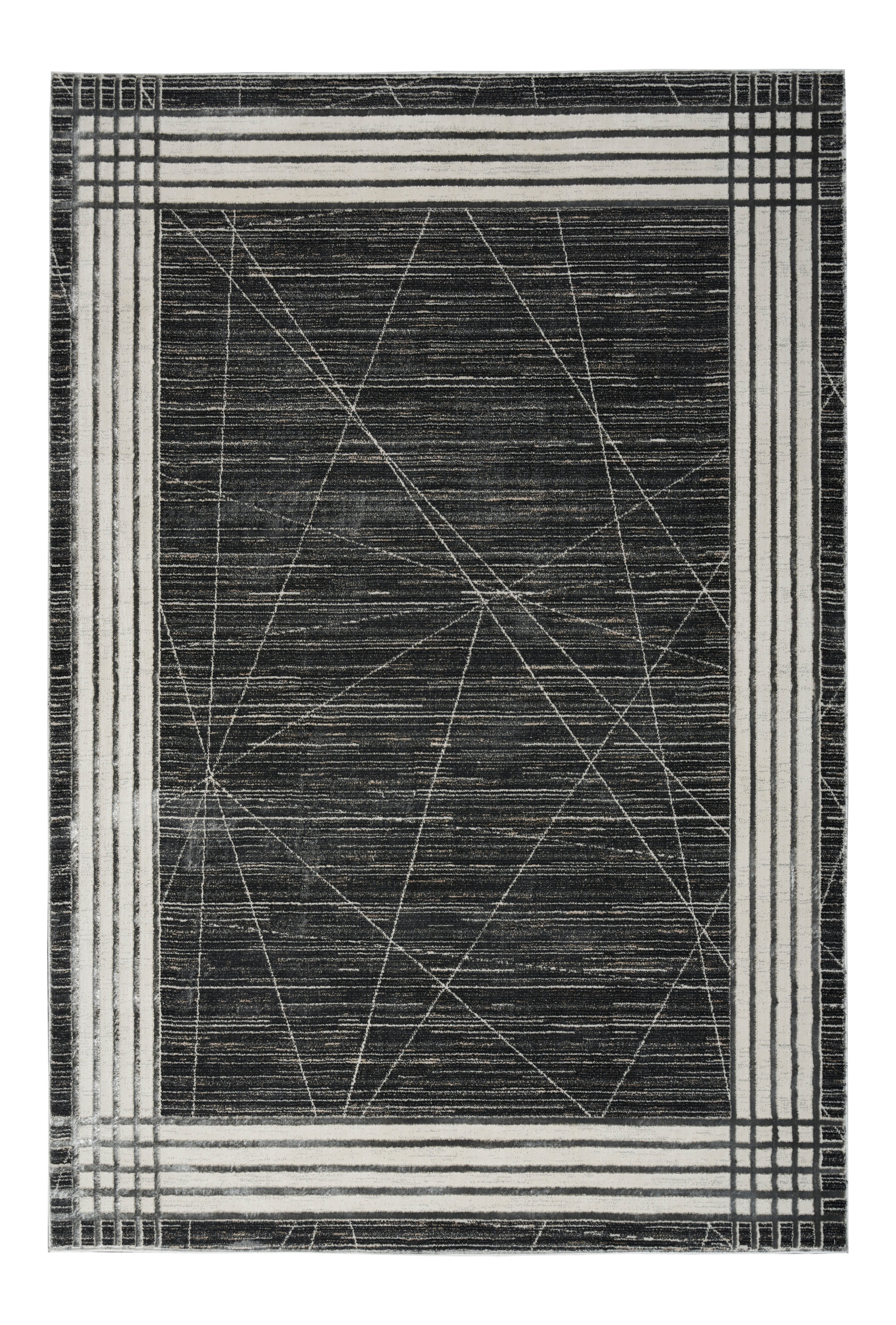 Nourison Desire DSR01 Charcoal Black/Silver Large Rectangle Rug