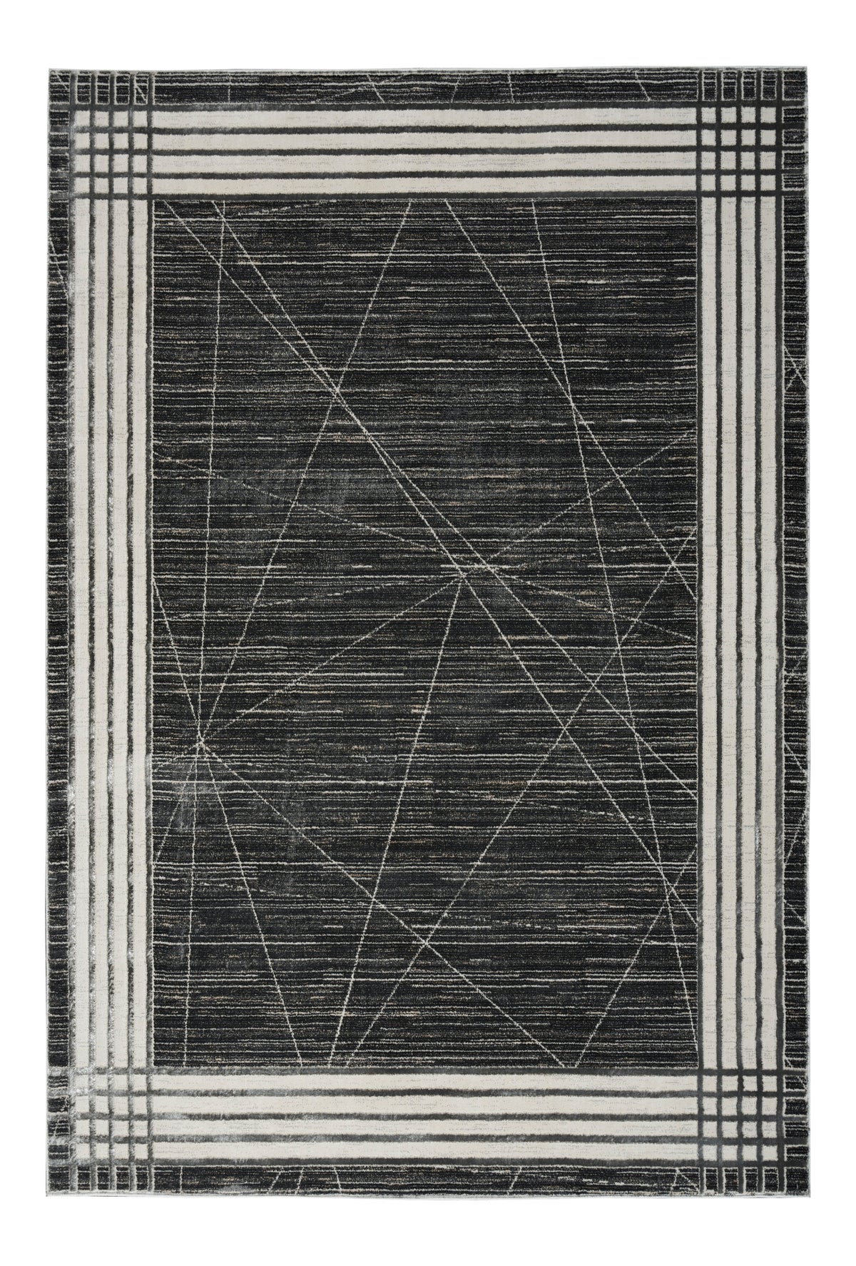 Nourison Desire DSR01 Charcoal Black/Silver Large Rectangle Rug