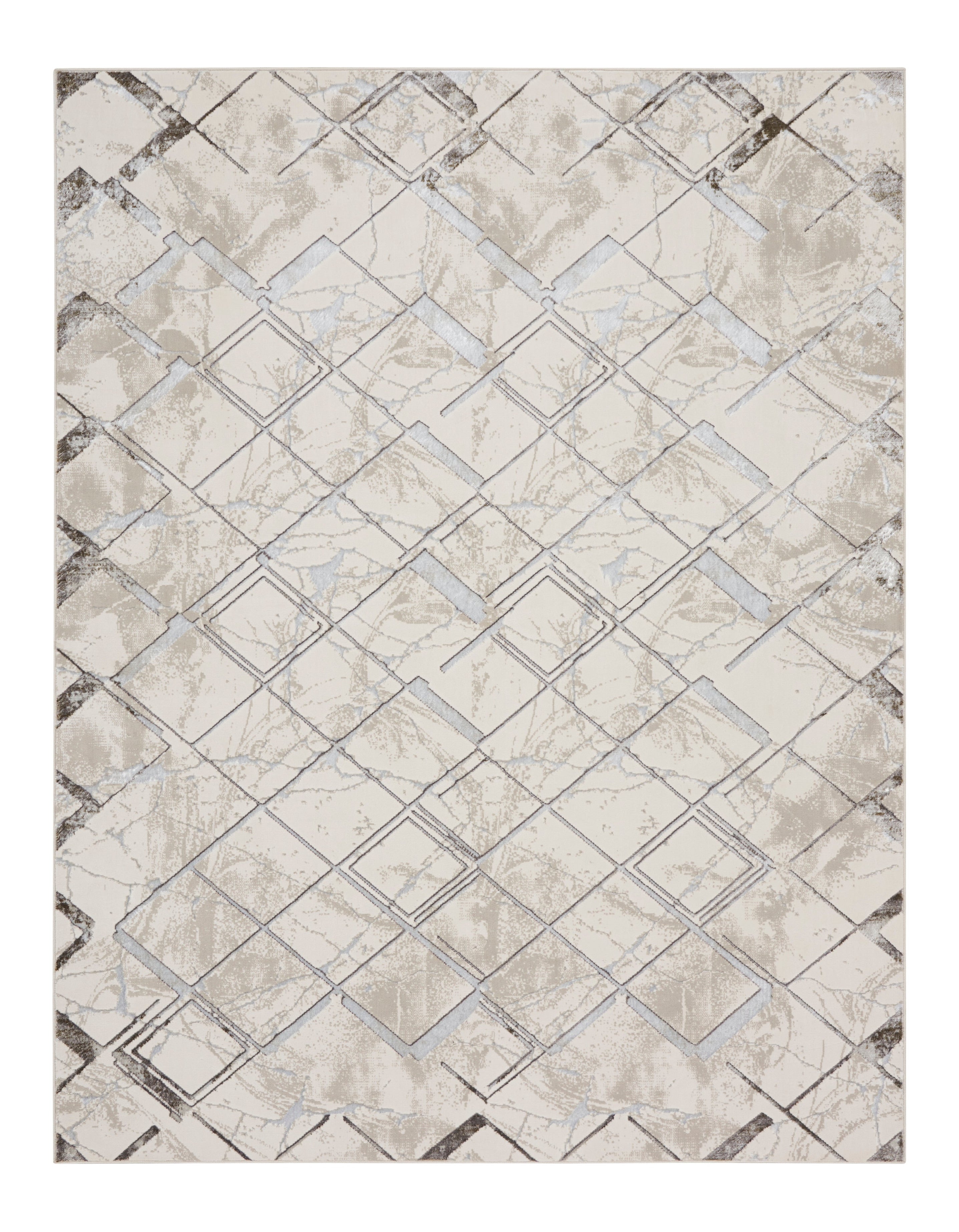 Nourison Glitz GLZ02 Ivory/Grey Large Rectangle Rug