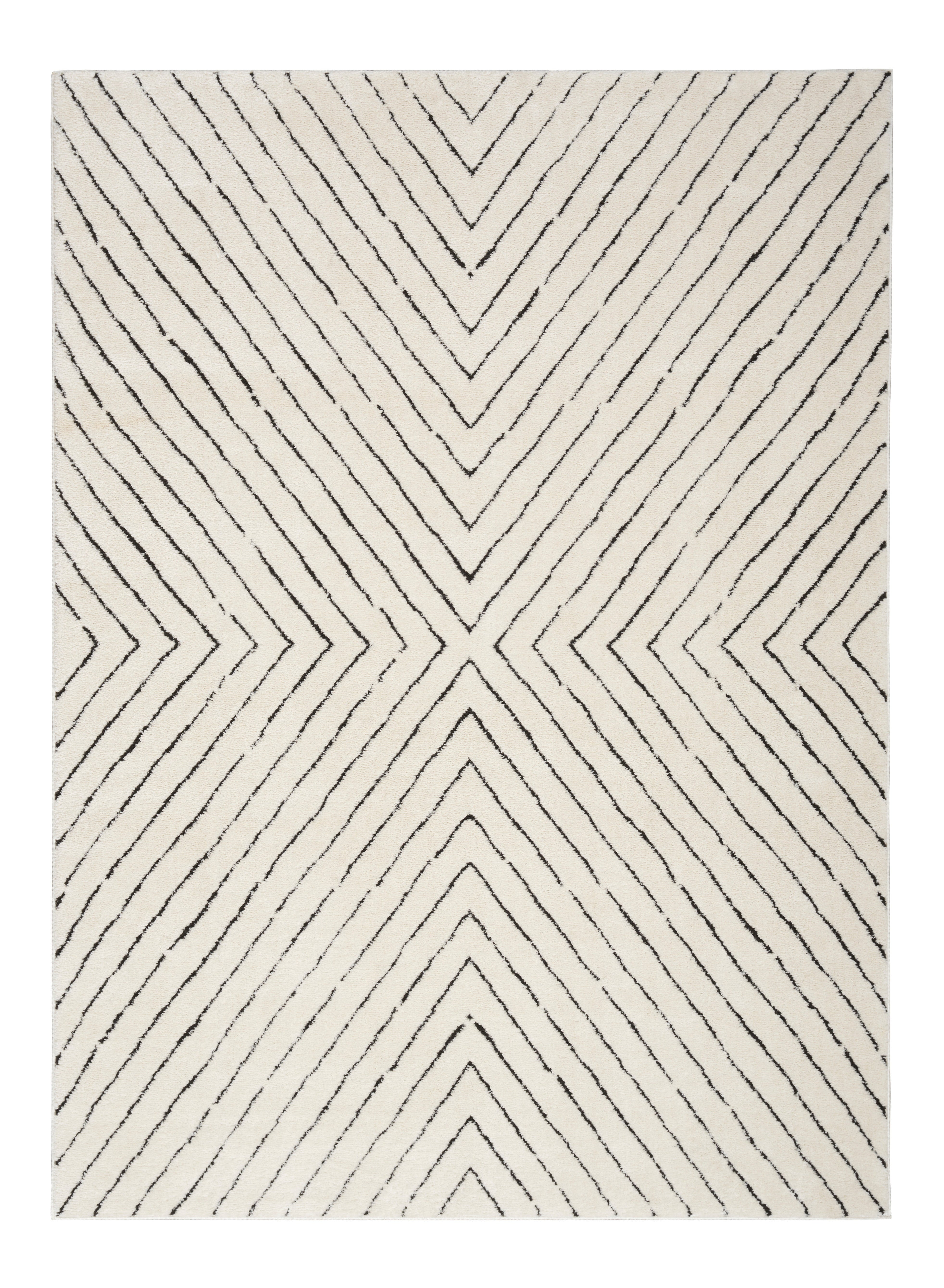 Nourison Modern Comfort MNC01 Ivory/Black Large Rectangle Rug