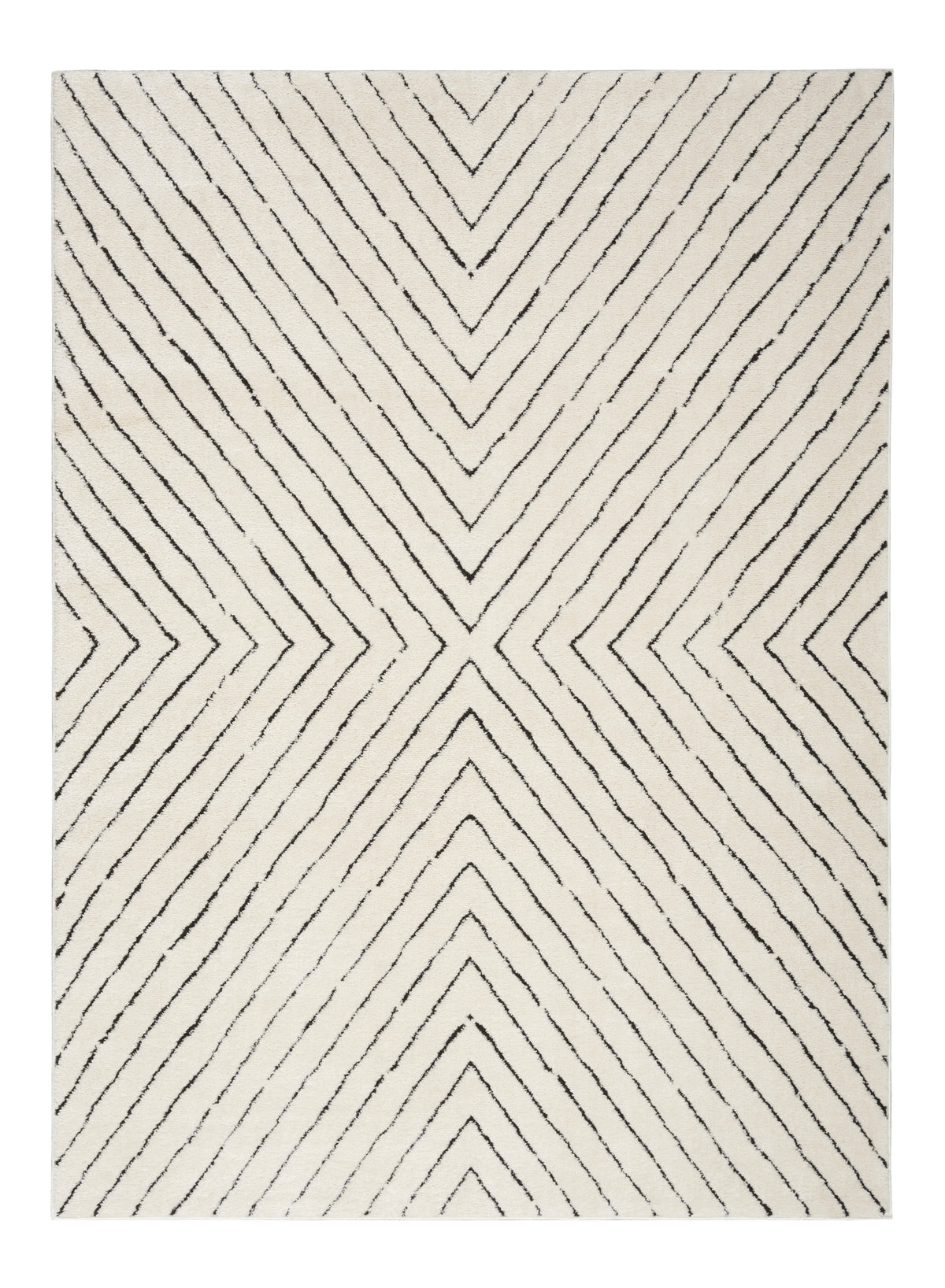 Nourison Modern Comfort MNC01 Ivory/Black Large Rectangle Rug