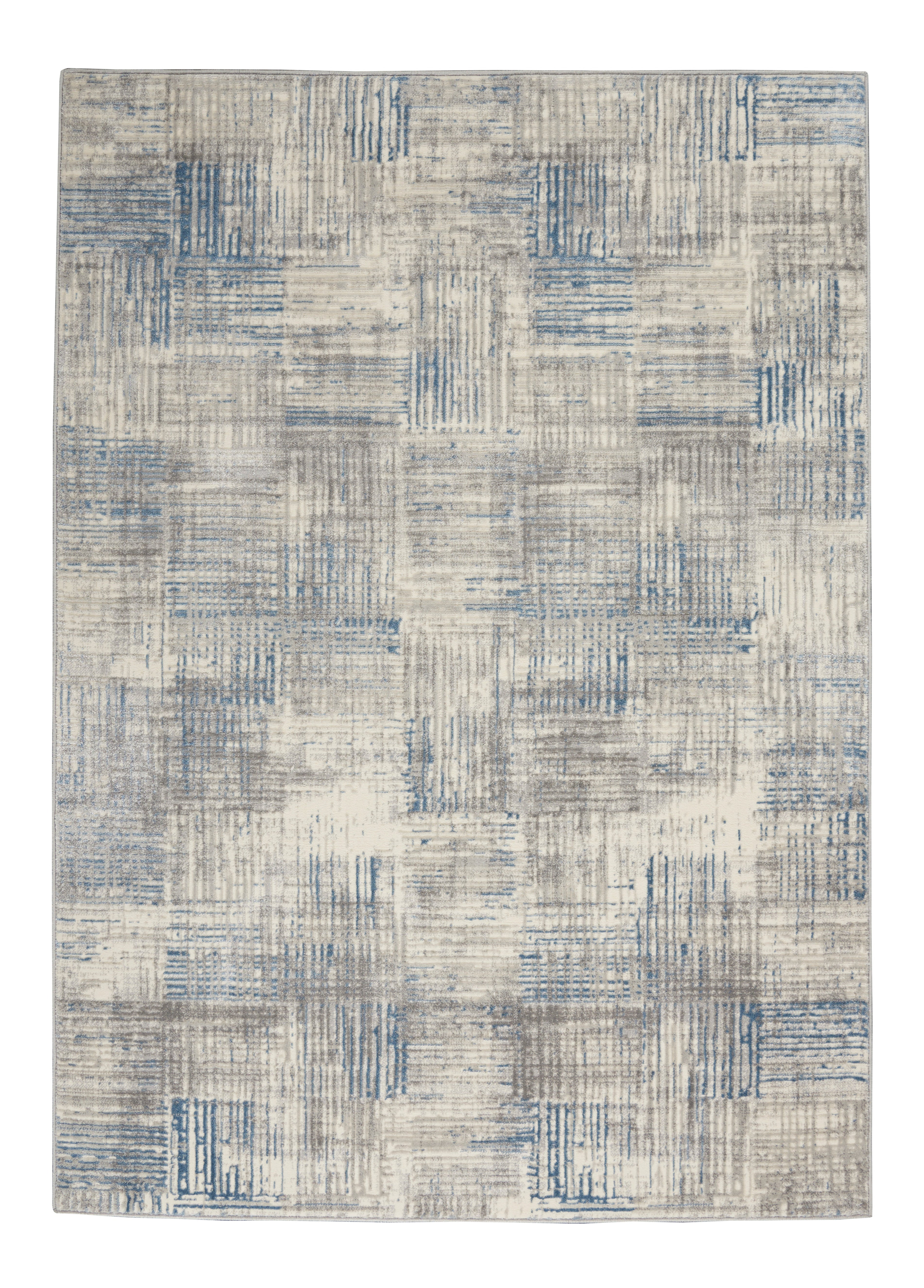 Nourison Solace SLA03 Ivory/Grey/Blue Large Rectangle Rug