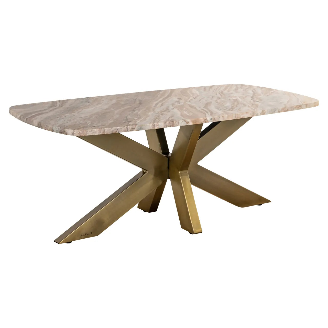 Richmond Interiors Bottega Brown Marble & Gold Coffee Table