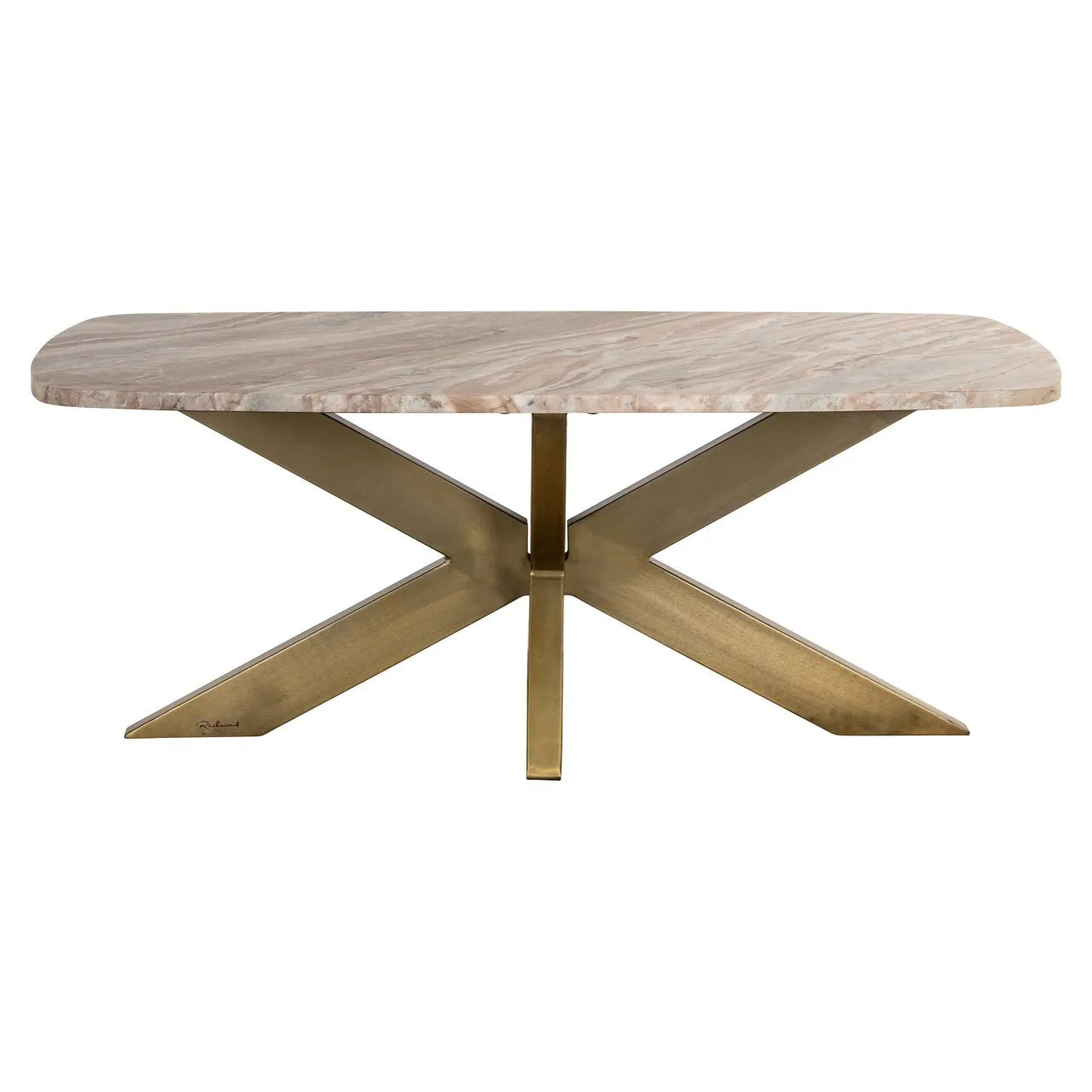 Richmond Interiors Bottega Brown Marble & Gold Coffee Table