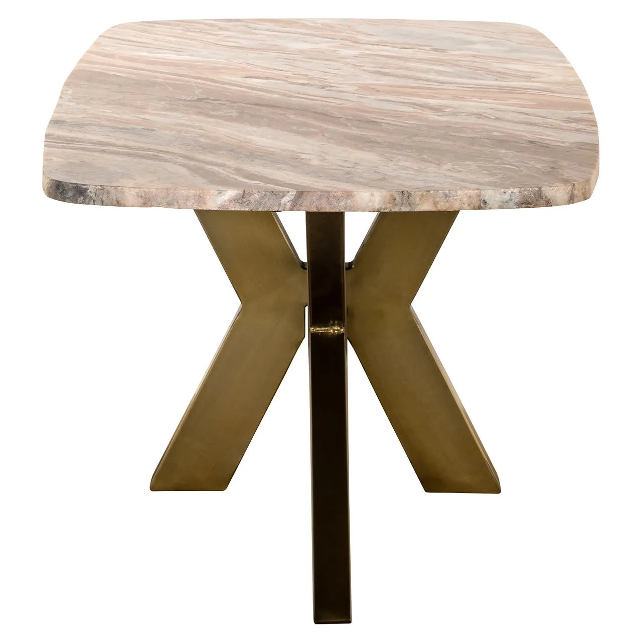 Richmond Interiors Bottega Brown Marble & Gold Coffee Table