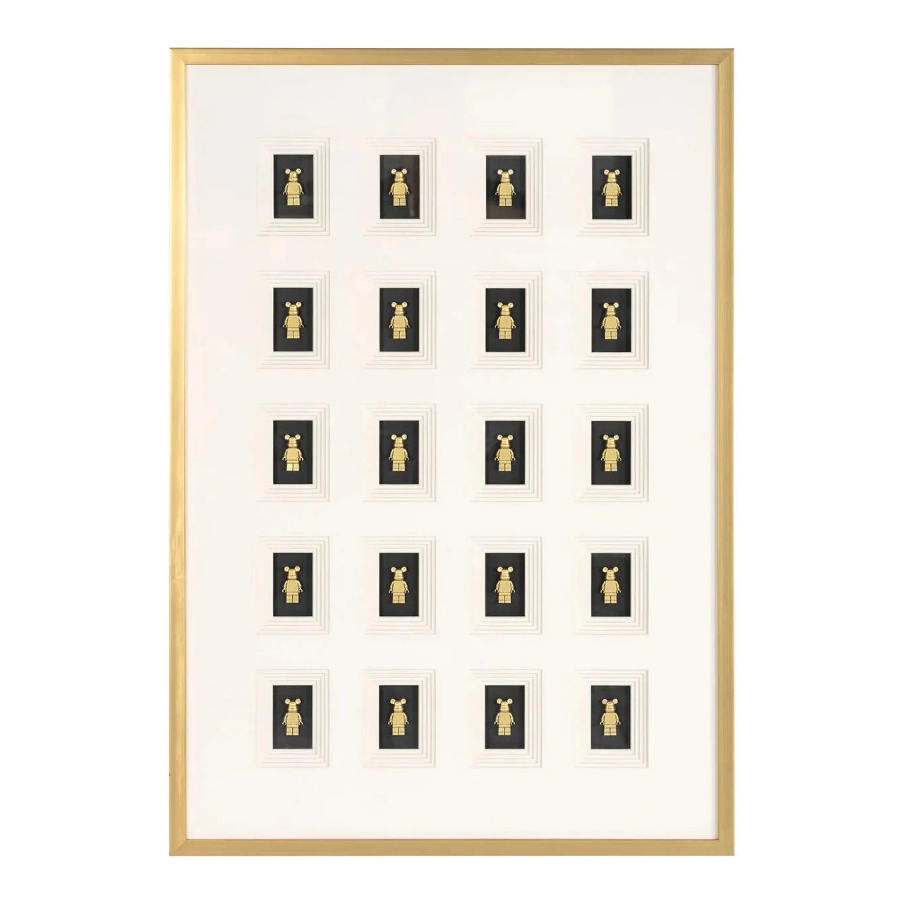 Richmond Interiors Bear Block 3D Wall Art With Gold Frame