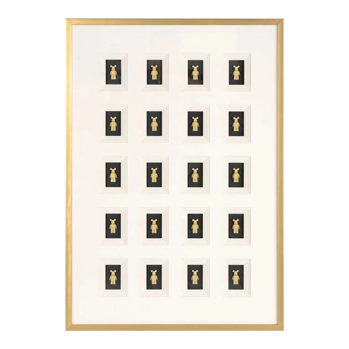 Richmond Interiors Bear Block 3D Wall Art With Gold Frame