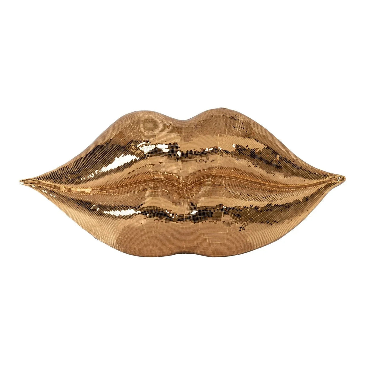 Richmond Interiors Donja Gold Mosaic Lips Wall Art