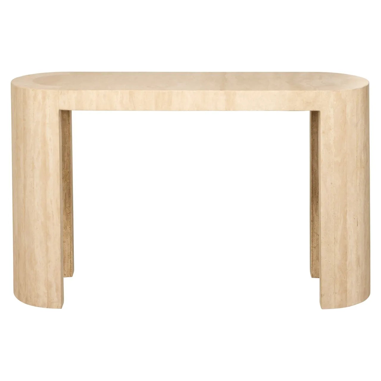 Richmond Interiors Biltmore Italian Travertine Beige Console Table