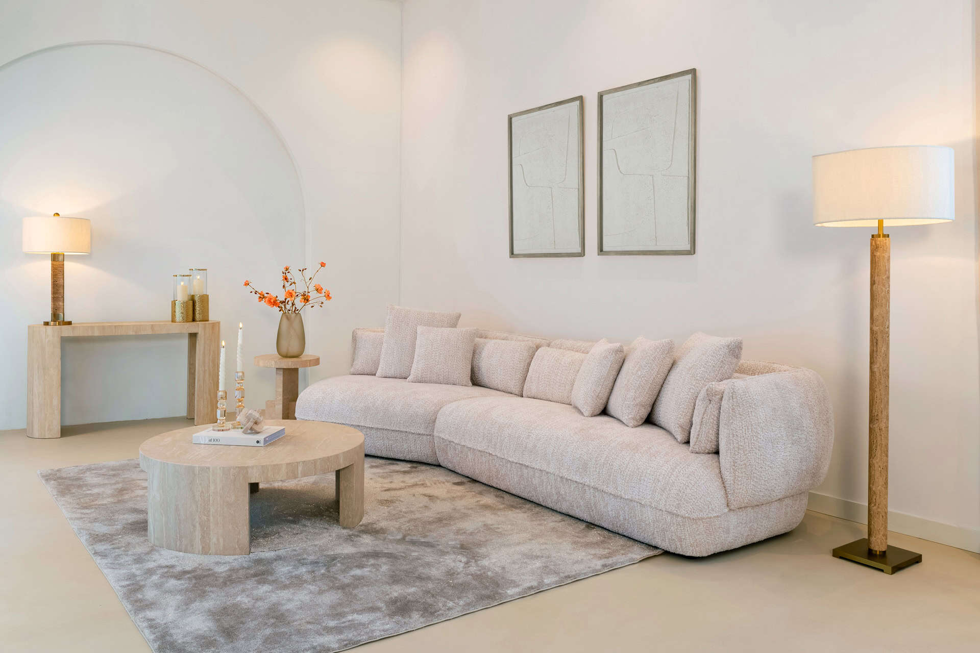 Console Biltmore italian travertine (Beige)