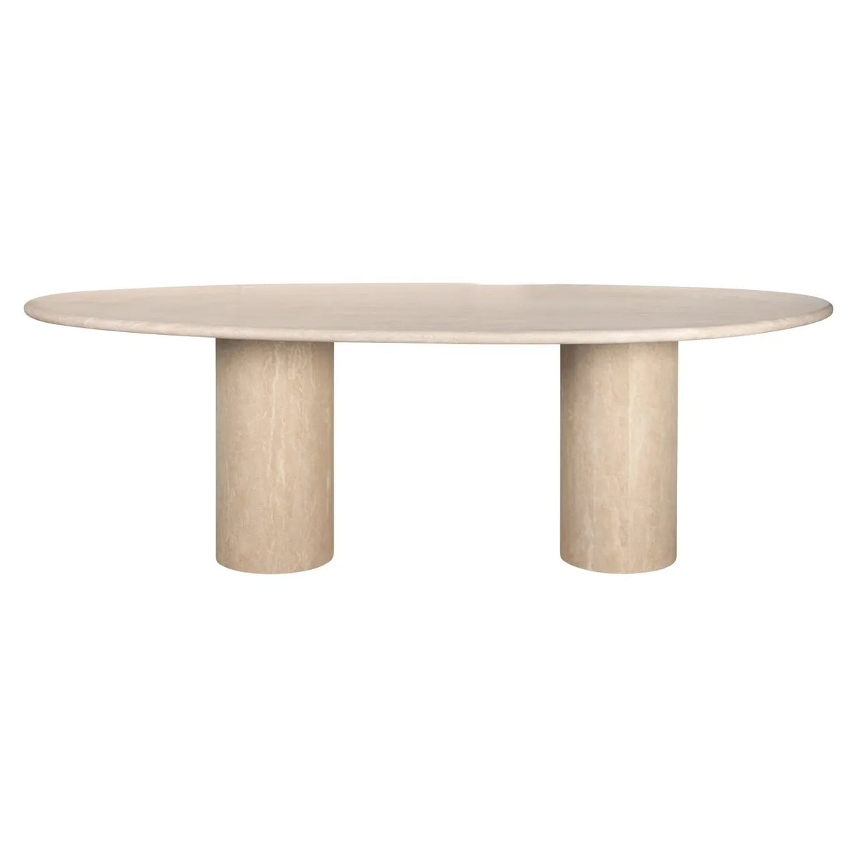 Richmond Interiors Renaissance Italian Travertine Beige Oval Dining Table