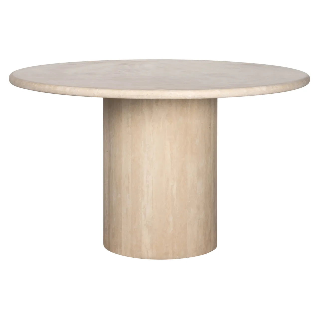 Richmond Interiors Renaissance Italian Travertine Beige Round Dining Table