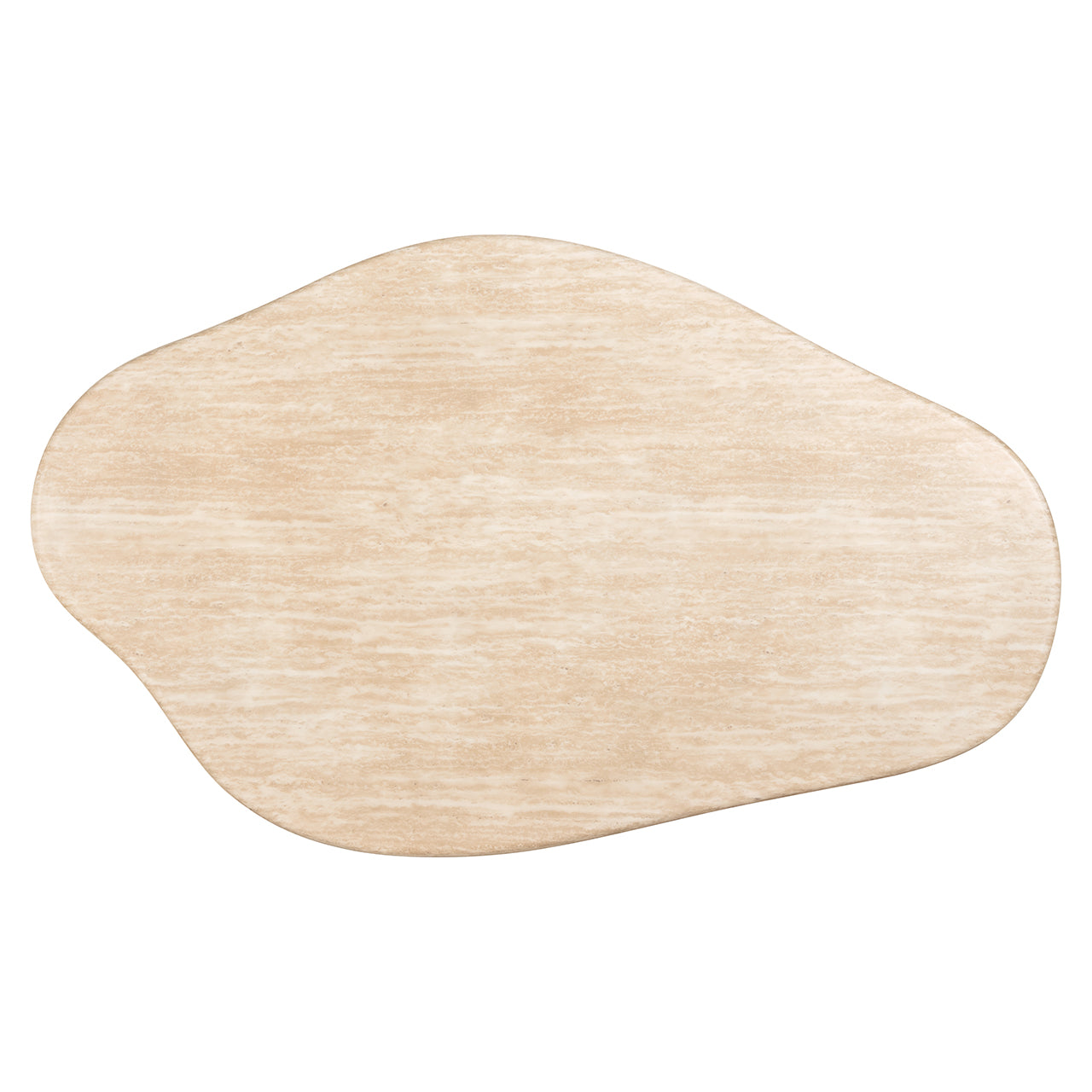 Richmond Interiors Fictus Beige Travertine Abstract Oval Coffee Table