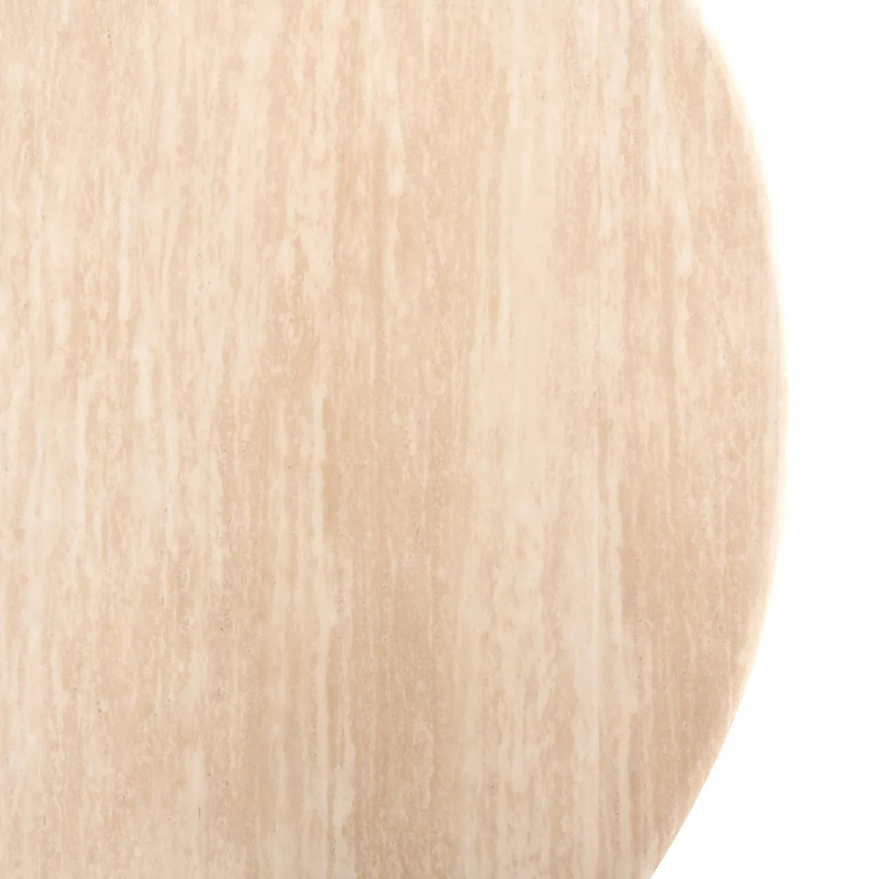 Richmond Interiors Fictus Beige Travertine Round Dining Table | 4-6 Seater