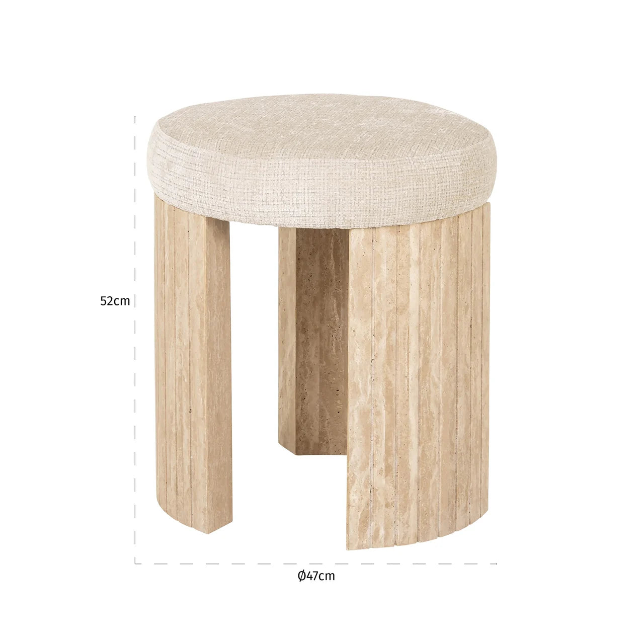 Richmond Interiors Gallice Natural Beige Travertine Pouffe