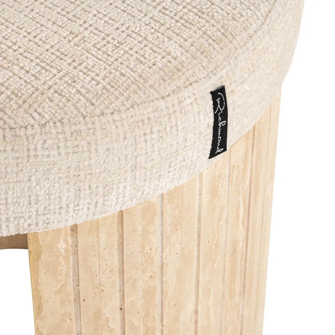 Richmond Interiors Gallice Natural Beige Travertine Pouffe