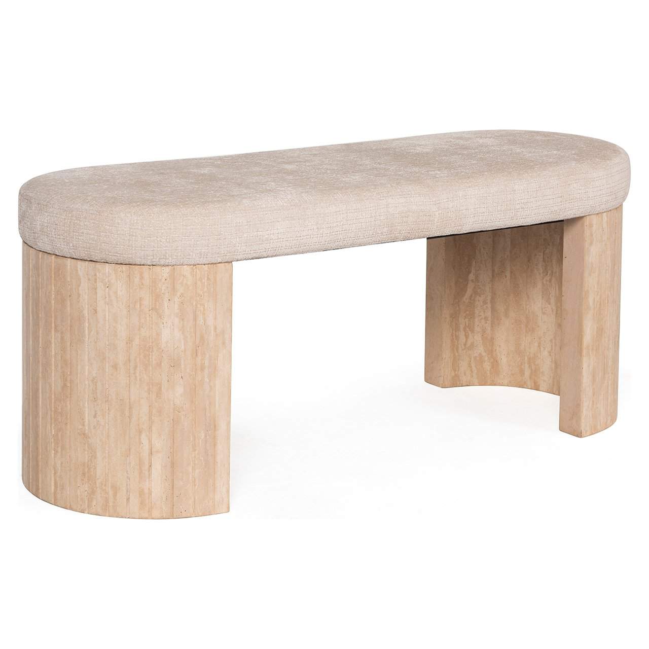 Bench Gallice natural beige travertine (Beige)