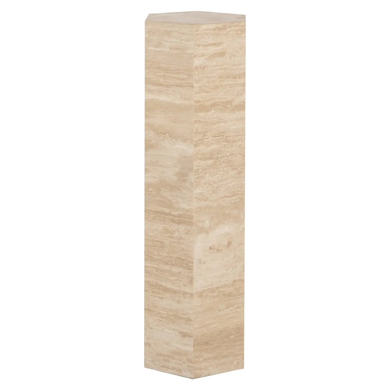 Richmond Interiors Vespin Hexagon Travertine Column Side Table
