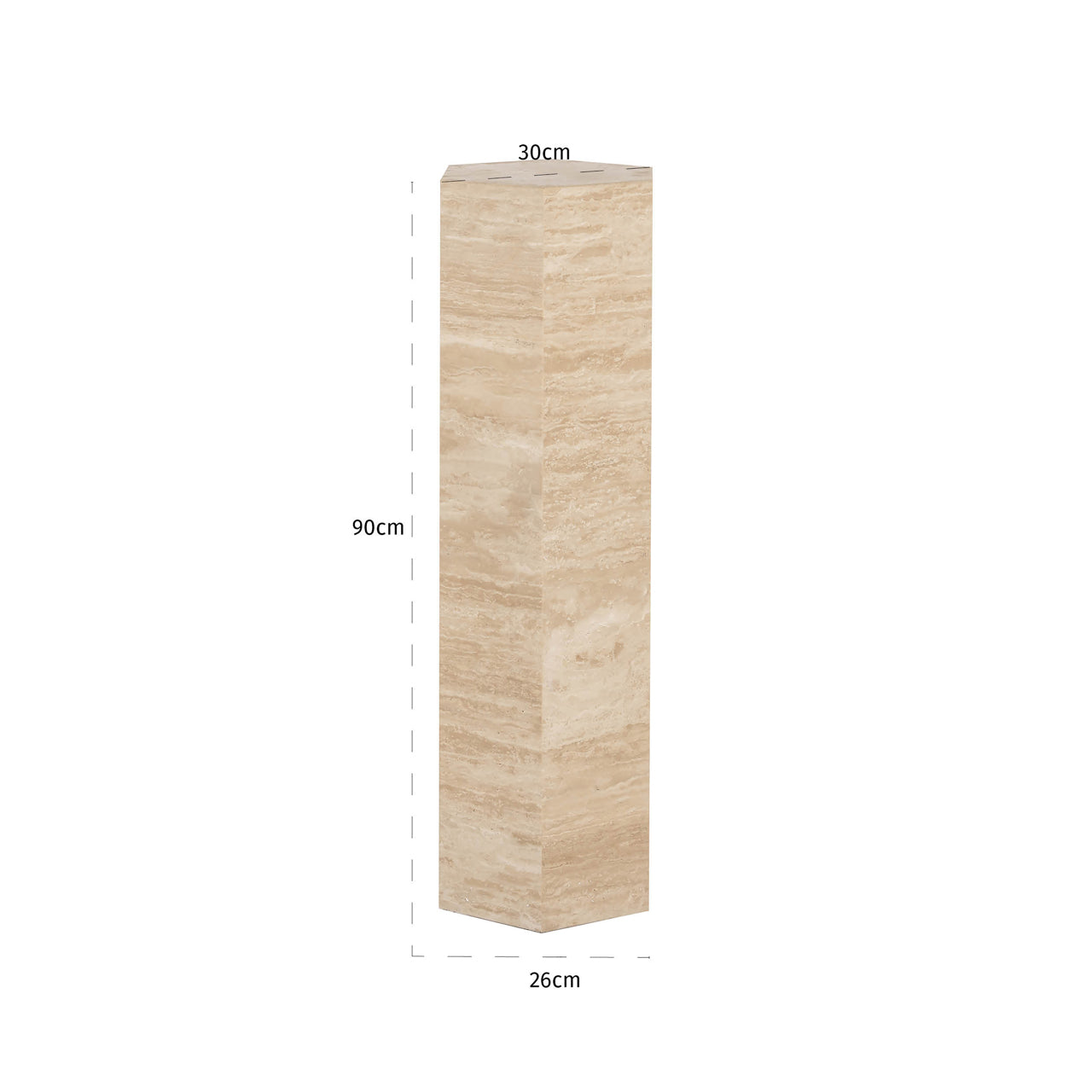 Richmond Interiors Vespin Hexagon Travertine Column Side Table