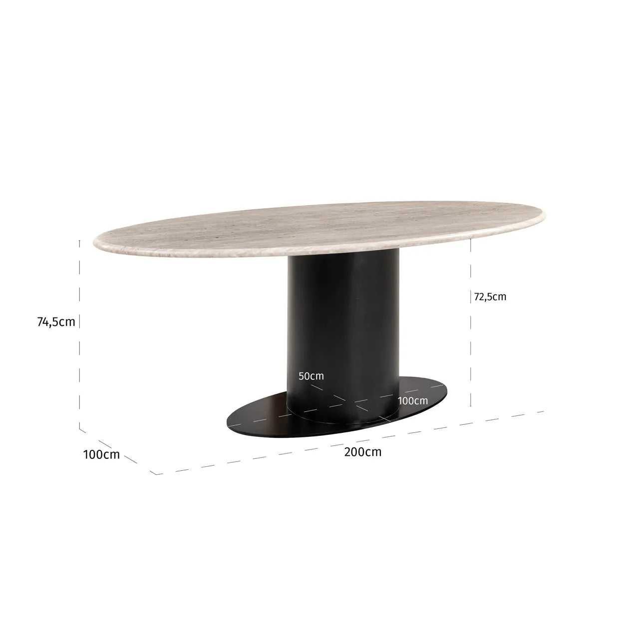 Richmond Interiors Brodman White Marble Dining Table | 6 Seater