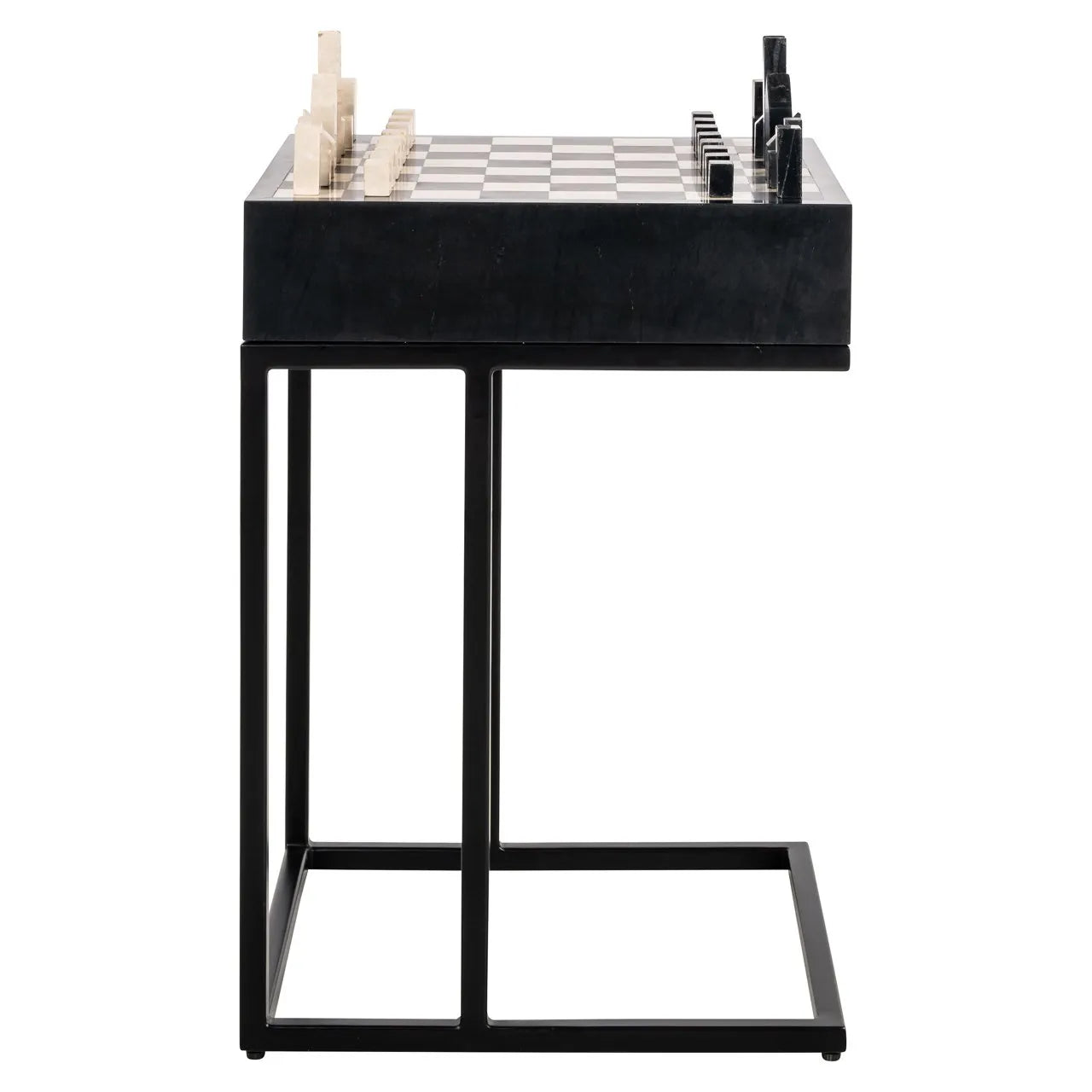 Richmond Interiors Davos Black Chessboard Side Table