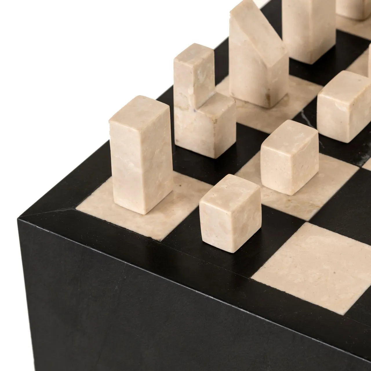 Richmond Interiors Davos Black Chessboard Side Table