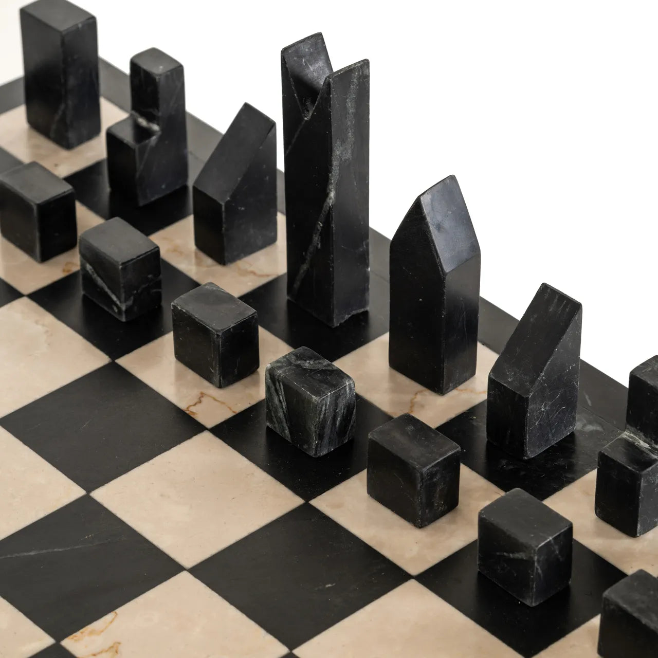 Richmond Interiors Davos Black Chessboard Side Table
