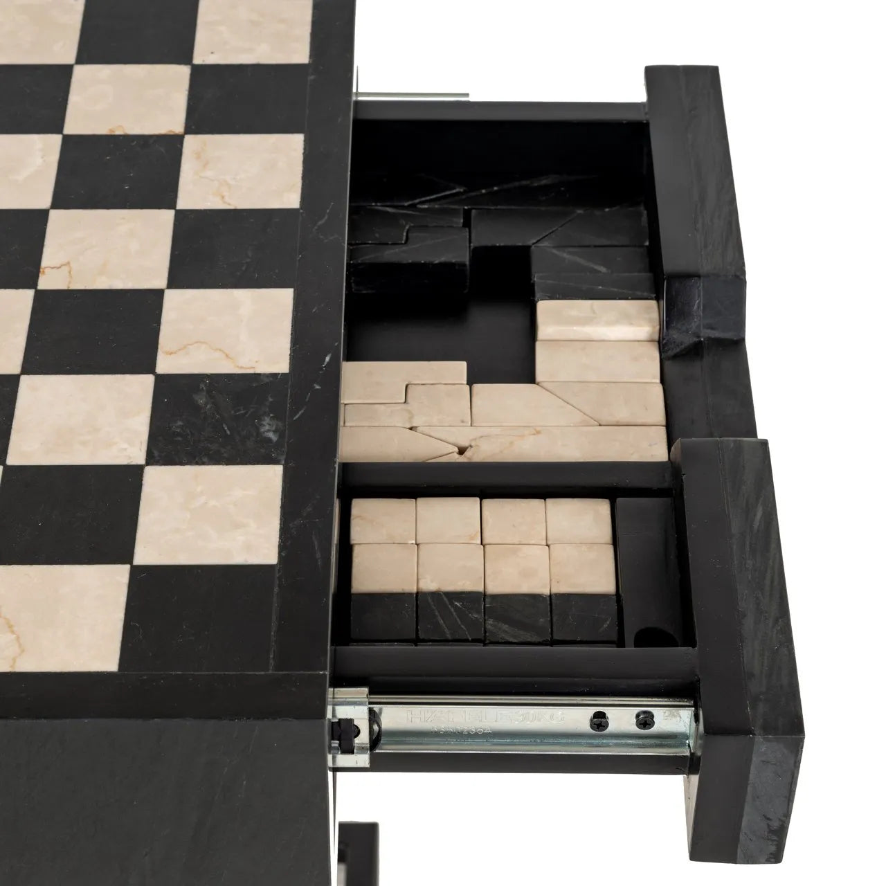 Richmond Interiors Davos Black Chessboard Side Table