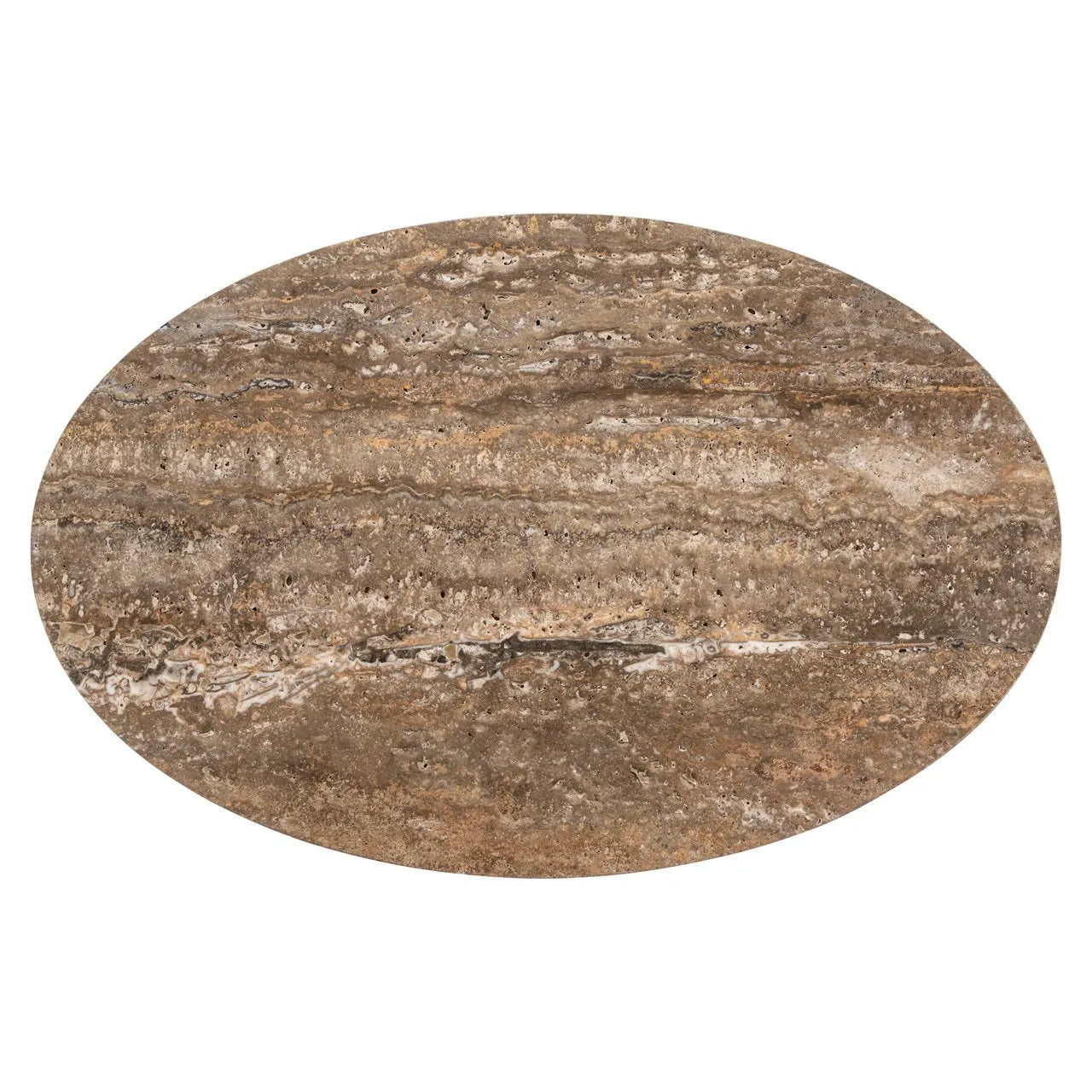 Richmond Interiors Arosa Brown Marble & Gold Side Table