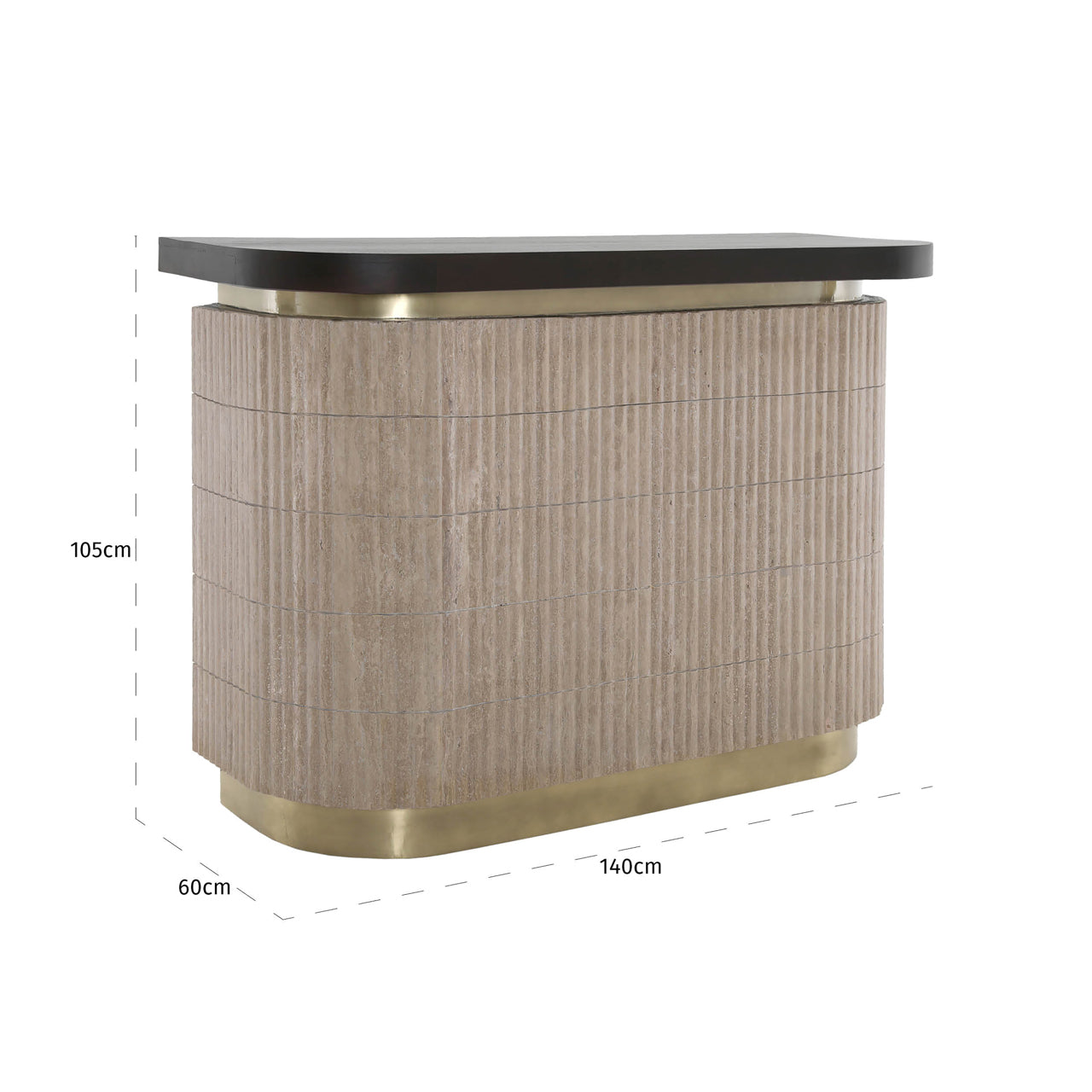 Richmond Interiors Martini Brown Travertine Home Bar