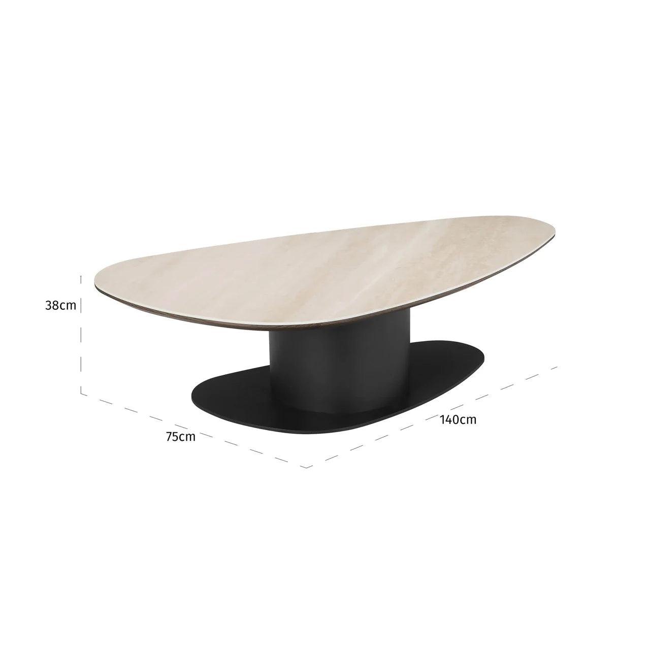 Richmond Interiors Ritz Natural Beige Travertine Coffee Table